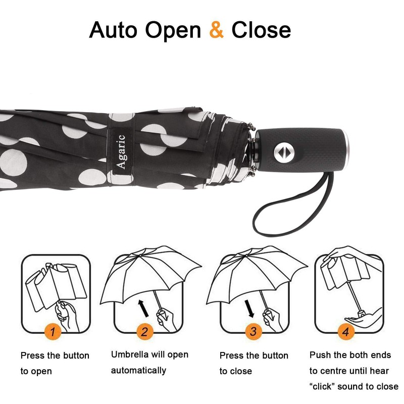 Agaric Cute Polka Dots Umbrella Compact Travel Umbrella - 10