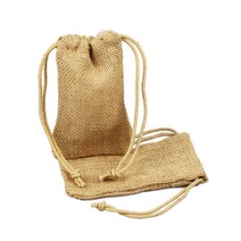 Fabric Natural 5" x 7" Burlap Party Favor Bags with Jute Drawstrings 12 Pack