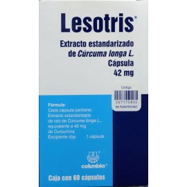 Lesotris Extracto Estandarizado De Cúrcuma Longa L 60 Caps Sabor Sin Sabor