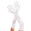 Music Legs Extra Long Satin Gloves Costume Accessory White