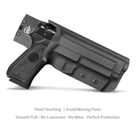 Beretta 92FS 92A1 96A1 Holster OWB Kydex Holster Custom Fit: Beretta 92 FS / 92 A1 / 96 A1 Pistol - Drop Leg Outside Waistband Carry / 1.5-2 Inch Belt Clip - Adj. Width Height, Entrance Widened