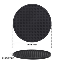 4 Inch Round Drink Coasters Set of 30, Silicone Coasters Set with Holder, Cup Coasters for Coffee Table, Black Rubber Coasters for Home and Bar Decor by KUKLIPJIM