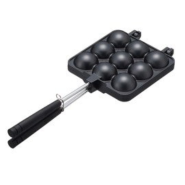Logos 81062244 Takoyaki Ball Maker, Black, Approx. Width 14.0 x Depth 5.5 x Height 2.0 inches (35.5 x 14 x 5 cm)
