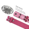 HA0493-BS66 Antique Silver Rose Buckle Suede Leather Casual Jean Belt