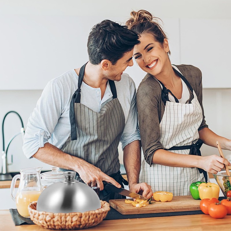 Healeved Stainless Steel Food Cover Dome - 7.87 Inch Plate