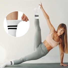 3 Pairs Non Slip Yoga Socks for Women Pilates Socks Women Girls Dance Barre Ballet Home Workout Sports Fitness Gym Black