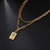 TEAMER Double Layer Necklace Vintage Tarot Jewelry Good Luck Amulet