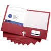 10 Pack Two Pocket Folders, Red, Strong Thick Paper Folders,