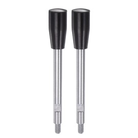 sourcing map 2pcs Clamping Handles M6 Thread 115mm (4.5") Length Chrome Plated Revolving Crank Handle Grip Handwheel Screw Stem for Lathe Machine