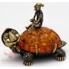 Brass Amber Figurine Turtle Tortilly & Buratino Pinocchio & golden
