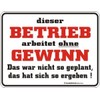 RAHMENLOS Original Tin Sign with German Text "Dieser Betrieb arbeitet