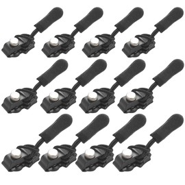 Zipper Fixer,12 Pieces Instant Zipper Repair Replacement Tool in 3 Different Sizes, Detachable Zipper Fastener Pulls Zip Slider (Black, 3 Sizes)