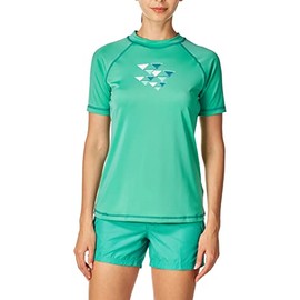 Kanu Surf Women's Marina UPF 50+ Short Sleeved Active Rashguard & Workout Top, Gillian Lagoon, X-Large