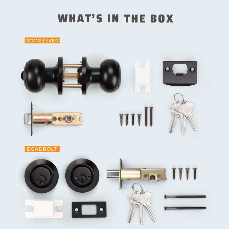 KNOBWELL 2 Pack All Keyed Same Entry Door Knob and