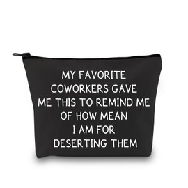 GJTIM Coworker Moving Away Gift for Work Friend Leaving Gift for Coworker Goodbye Farewell Gift Retirement Gift Work Bestie Makeup Bag (Favorite Coworkers Black)