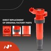 A-Premium (Red) Set of 8 Ignition Coil Pack and Iridium