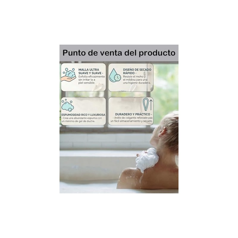 Piezas Esponja Baño Multicolor Limpieza Corporal Material Suave Duradero Adecuado