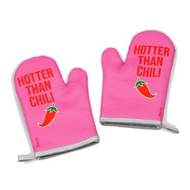 Fisura - Original Oven Gloves Hotter Than Chili - 2 Oven Gloves for Cooking - Printed BBQ Gloves - Heat Resistant Gloves with Hanging Loop