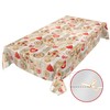 ANRO Christmas Tablecloth, Washable, Oilcloth, Red, Beige, 180 x 140