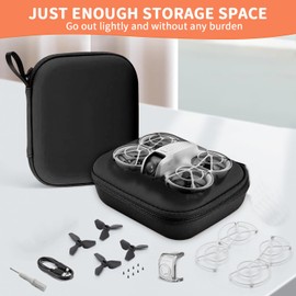 Ayolofei Carrying Case for DJI NEO Portable Travel Bag for DJI NEO Drone Aceessories PU Portable Travel Bag for DJI Neo, Protective Storage Bag for DJI Neo Fly More Combo Accessories, black, Portable