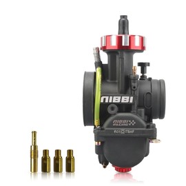 NIBBI PWK 38mm Carburetor with Three Main Jets and One Pilot Jet of Performance Racing Carburetor for Replace Keihin or mikuni Carburetors