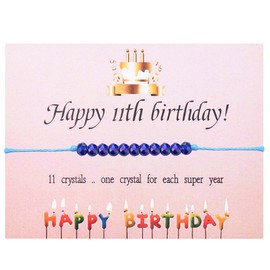 11 Year Old Girl Birthday Gifts - Happy Birthday Bracelet for Teen Girl Birthday Present Jewelry, Tiny Crystals Bracelets Birthday Gift Ideas for Daughter Niece Granddaughter, 11 Year Old Girl Gifts