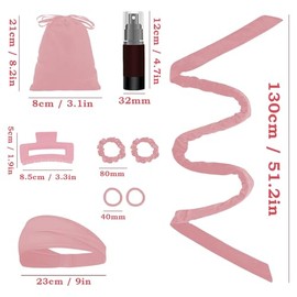 Kit 9 Rizador Pelo Sin Calor, Rizos Sin Calor Cabello Largo, Rizador de Cabello, Kit de Ondas con Pinzas para el Cabello y Coletero, Adecuado Para Com