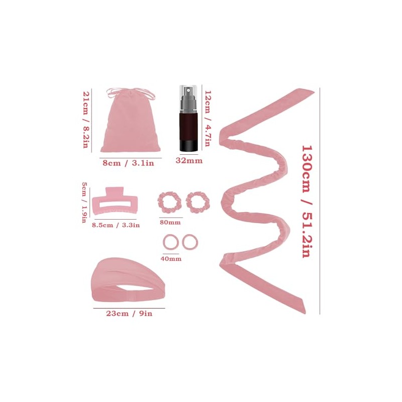 Kit 9 Rizador Pelo Sin Calor, Rizos Sin Calor Cabello