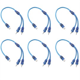 CHENJIN 6PCS Speaker Converter Cable One Female to Two Male Car Subwoofer Audio Cable Car 1.2 Audio Cable One Female to Two Male for Car Home Audio TV Home Theatre