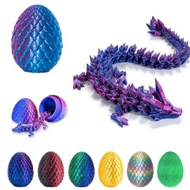 3D Printed Dragon Eggs,Articulated 3D Dragon Toys With 3D Dragon Eggs,Fidget Dragon Toys,Easter Eggs Mythical Dragon Eggs With Dragon Inside,Desk Toys for Gifts,Home Office Decor (Gradient Purple)