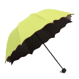 zmgmsmh Travel Foldable compact Umbrellas Sun rain Umbrellas parasol with Met Water blomssom blooming material (Green-2)