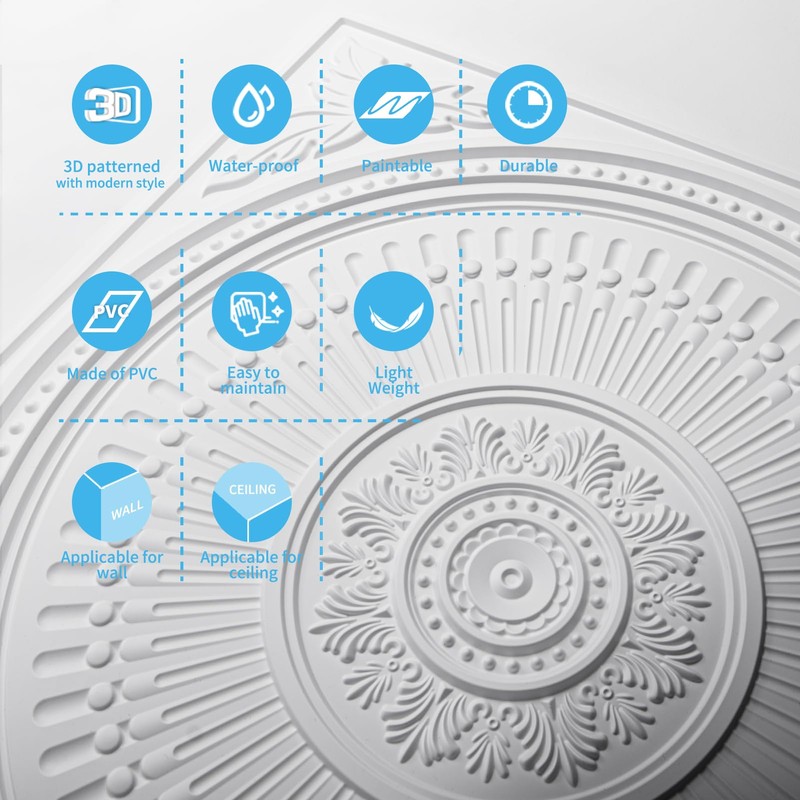 Art3d 12-Pack Drop Ceiling Tiles 2x2 FT, Decorative Easy Install