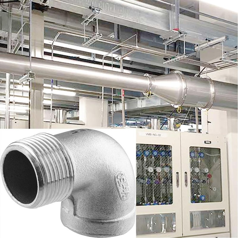 1Pcs Stainless Steel Elbow Pipe Fitting, 90 Degree Elbow 3/8