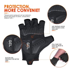 Zweii ½ Sports Men Women Cycling Gloves Half Finger Breathable Leisure Summer Cycling Gloves Gel Cushioning Breathable Non-Slip Outdoor MTB Gloves (M, Black - White)