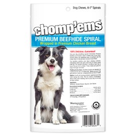 Chomp’ems Premium Beefhide Chews for Dogs, 2 Chews