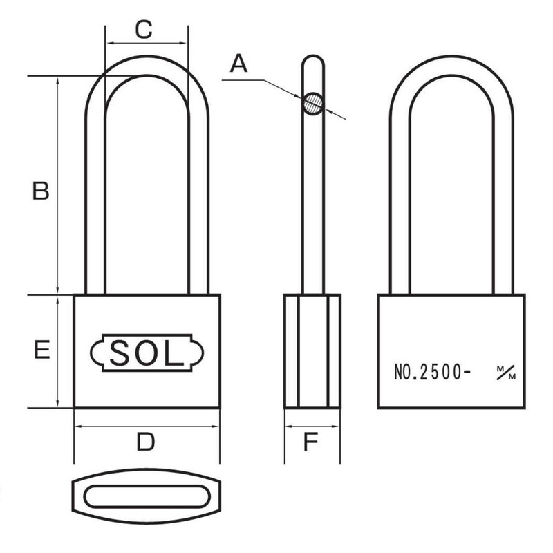 SOL – Hard Cylinder Vine Length Lock No. 2500 10