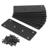 10 Pack Black Flat Mending Plate, 5×1⅞×⅛ inches Straight Braces,