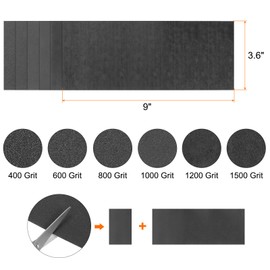 sourcing map 12pcs Sandpaper 400 600 800 1000 1200 1500 Grit 9 x 3.6 Inch Silicon Carbide Abrasive Wet Dry Sanding Sheets for Wood Finishing, Metal Sanding, Automotive Polishing