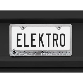 Elektroplate – Past Mason Matte Chrome-Plated Metal Standard Size Premium with 3D Square and Compass License Plate Frame Tag Holder for Cars/SUVs/Trucks Weather-Proof Automotive Accessory