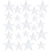 24 Stück Weiß Star Patches zum Aufbügeln Flicken Bügelbilder Funny