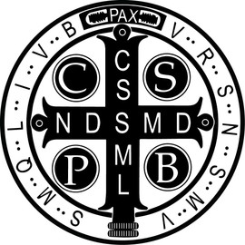 Car magnet Black and White Saint Benedict Medal for Lockers or Fridge, 5 1/2 Inch (Saint Benedict Medal)