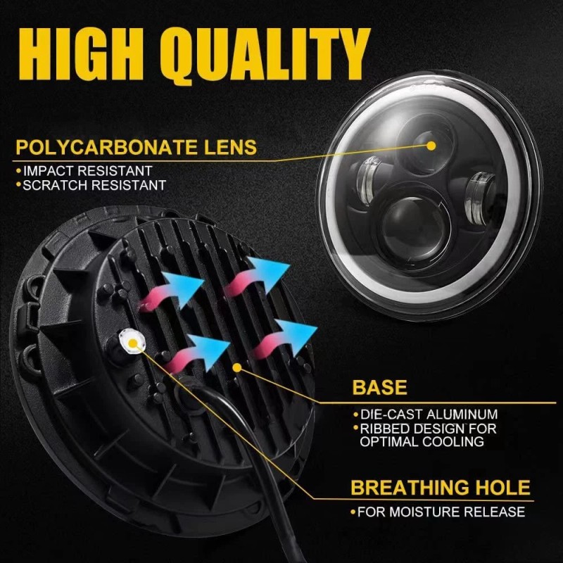 Unbranded Pair For Suzuki Samurai SJ410 DOT 7"inch LED Round
