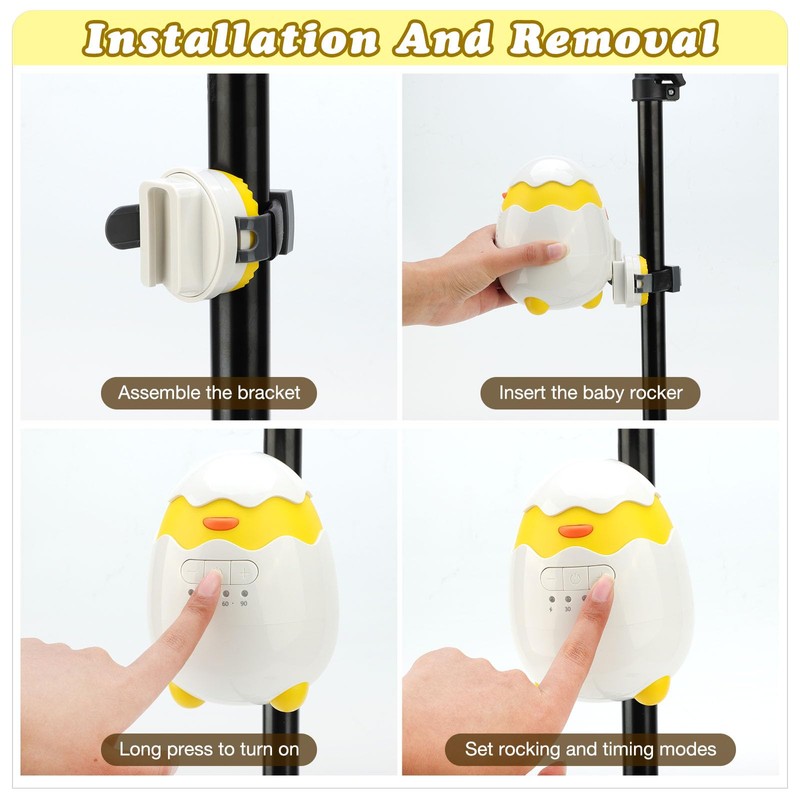 Rechargeable Baby Rocker for Strollers - 5 Vibration Speeds &