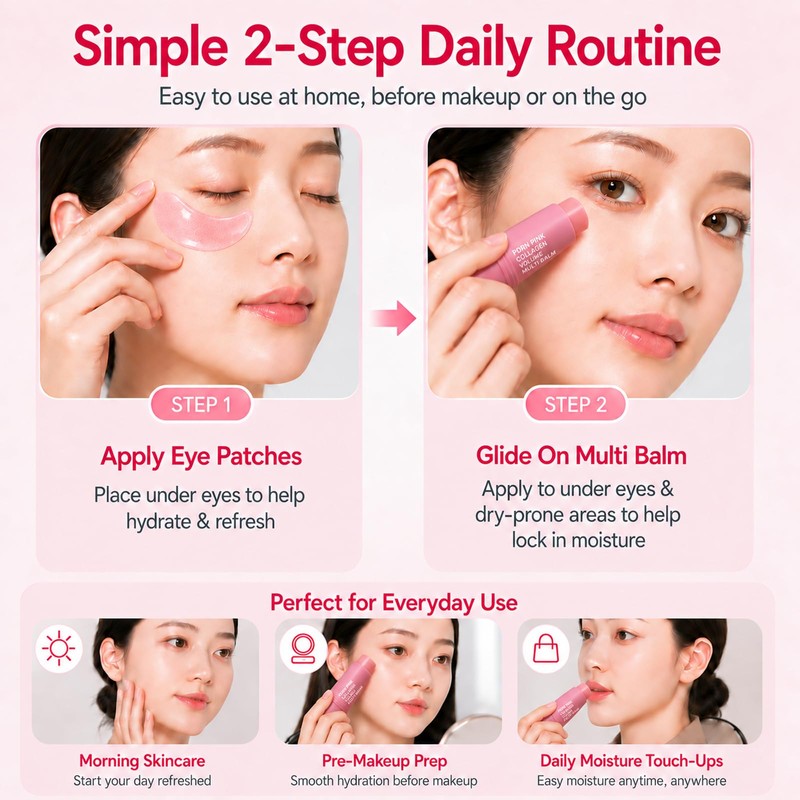 PDRN Pink Collagen Multi Balm Stick & Caffeine Hydrogel Eye
