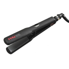 Professional Dual Voltage Hair Straightener 1.25" Keratin Ceramic Flat Iron Fast Heat Up for Home Use Iron Wide Plate Adjust Temperatures Auto Shut Off, Black