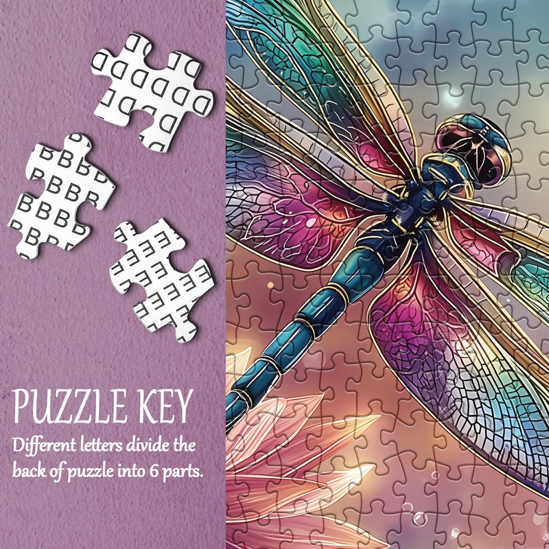 Dragonfly Moon Puzzle for Adults 1000 Pieces, Colorful Lotus Jigsaw