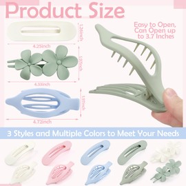 10 Pcs Flat Hair Clips for Women, 3 Styles French Flat Claw Clips Non-slip Matte Hair Clips for Thin Thick Hair