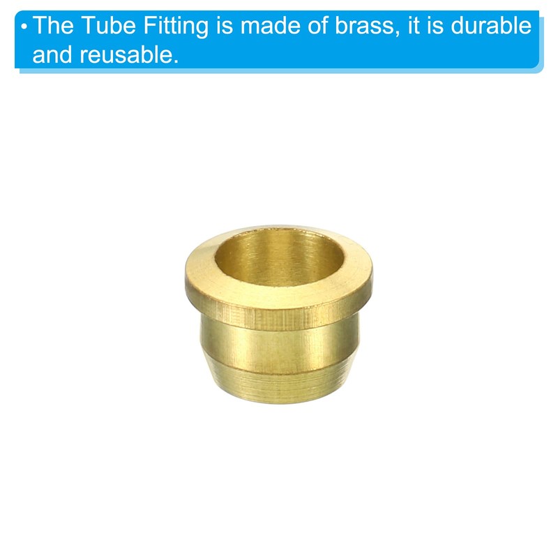 PATIKIL 6mm Tube OD Brass Compression Sleeves Ferrules 10 Pack