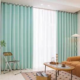 MOONVAN Windows Light Green Blackout Curtains 84 inches Long 2 Panels Set Grommet Blackout Drapes Energy Saving Noise Reducing Thermal Insulated for Bedroom Living Room Nursery