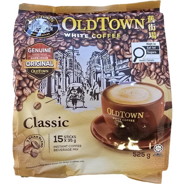 OldTown White Coffee 3 in 1 Hazelnut 15 Sticks (525g,